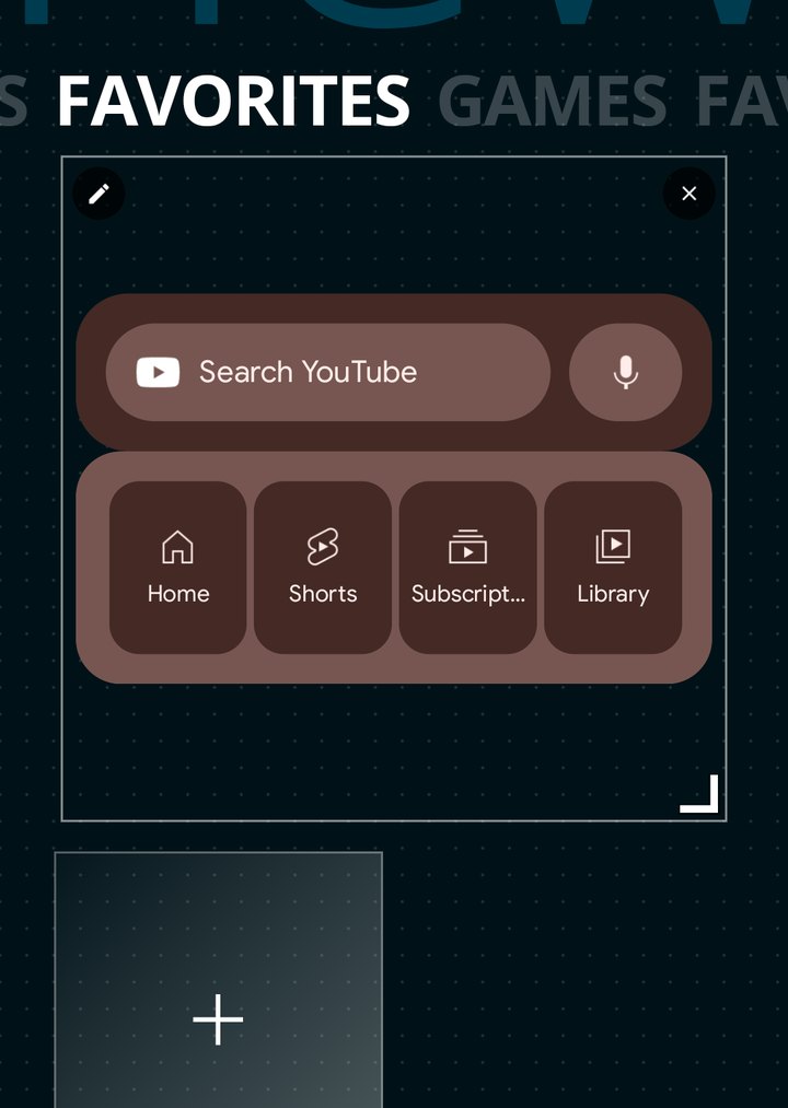 A widget in organize mode with its corner resize handle
